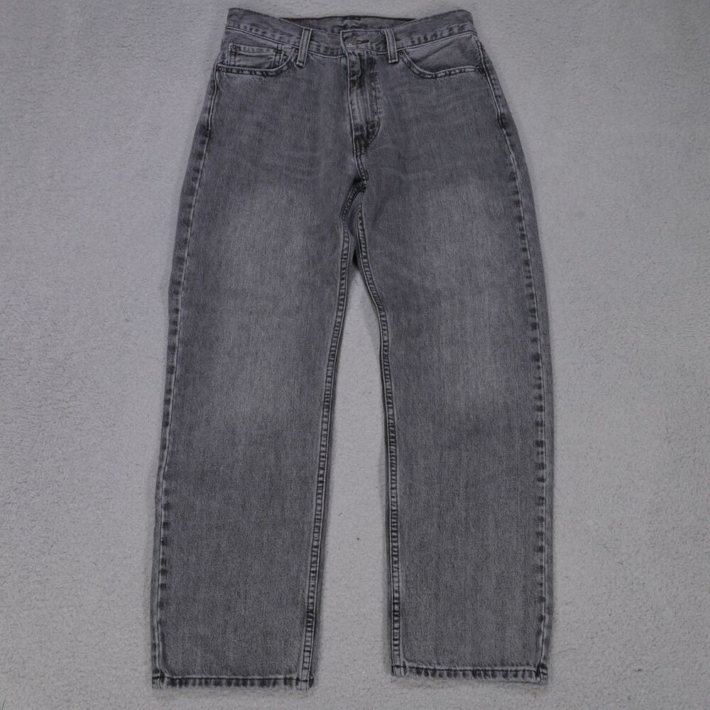 Levi's 555 Jeans Mens 30x27 Relaxed Straight Leg Dark Gray Wash Denim